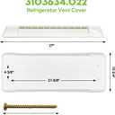 3103634.022 RV Refrigerator vent lid cover Replacement for Dometic White Refrigerator Vent Cover, large