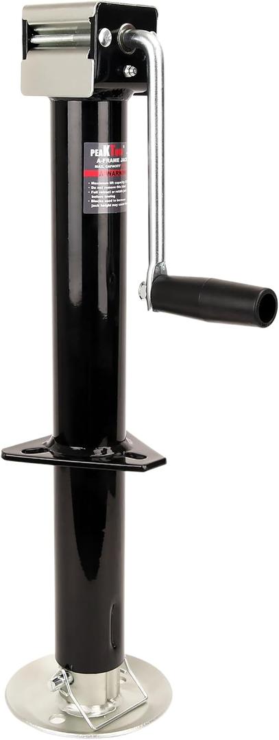 PeakTow PTJ0230 5000 Lbs. Capacity A-Frame Top Wind Trailer Jack (with Drop Leg)