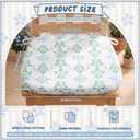 4 Pack Grandmillenial Chair Cushions for Dining Chairs 17" x 16" x 2" D-Shaped Breathable Blue and White Floral Linen Kitchen Chair Pads with Ties Washable Non Slip Seat Cushion