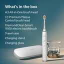 Philips Sonicare DiamondClean Smart 9300 Electric Toothbrush - Sonic Toothbrush with App, Pressure Sensor, 12 Brushing Settings, Replacement Reminder, Travel Case, Rose Gold, Model HX9903/65