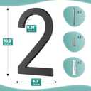 Metal House Numbers 10 Inch Address Numbers for House Number Black Large Modern House Numbers for Outside - Floating Door Numbers for Street Address Numbers 2