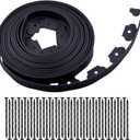Garden Edging，40ft Landscape Edging with 40 Spikes for Lawn 2 Inch Tall(Black, 40FT)