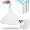 120 Count Self-Cleaning Cat Litter Box Liners Bag Compatible with Meowant MW-SC01/MW-SC02/MW-LR01, Heavy Duty Thick Drawstring Replacement Cat Litter Bags Self Cleaning Litter Box Bags 22  13"