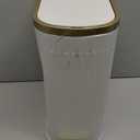 CEROELDA Small Bathroom Trash Can with Lid Soft Close-5L/1.3 Gal Slim Garbage Can-Metal Step Wastebasket-Rectangle Narrow Waste Bin for Office, Bedroom, Toilet, Live Room-White