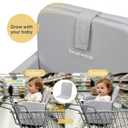 Padded Shopping Cart Seat Cover for Baby, 2-Layer Adjustable Grocery Cart Cover for Baby Infant Toddler, High Chair Cover for Restaurant, Machine Washable - Gray