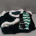 Geyoga Women's Santa Claus Costume Set Velvet Dress with Belt Women's Xmas Striped Tights Santa Hat Set Dress Cosplay, Size XL