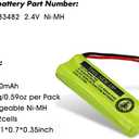 BT183482 BT283482 Cordless Phone Battery for Vtech DS6401 DS6421 DS6422 DS6472 LS6405 LS6425 LS6426 LS6475 LS6476 89-1348-01-00 Cordless Phone Handset (Pack 4)