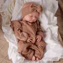 BABESIDE Silicone Reborn Baby Dolls Larry - 16 Inch Realistic Newborn Preemie Baby Doll Girl Silcone Full Body Lifelike Baby Girl Gift with Accessories Kids 3+ & Collectors