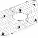 26" x 14" Sink Grid for Kitchen Sink – Detachable Stainless Steel Bottom Protector, Center Drain, Dishwasher Safe, Heavy Duty Sink Rack for Single Bowl, Scratch Prevention & Dish Drying