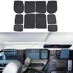 Full Window Sun Shade Cover Compatible with Land Rover Defender 90 110 130 2020-2025+, Front Rear Side Window Sunshade Screen Mesh Cover