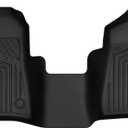 OEDRO Floor Mats 1st Row Fit for 2015-2021 Ford Transit 150/250/350 (No Transit Connect), One Piece Black with Vinyl Flooring, Black TPE All Weather Floor Liners