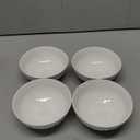 BTaT White Porcelain Bowls with Gold Trim, Set of 6, 16 OZ, Deep Bowls for Cereal, Salad, Soup
