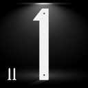 10 Inch White Metal House Number, Modern Outdoors Address House Number, Door Mailbox Decoration Sign, Metal Home Address Numbers and Letters, Large Visible Scene Signs(1)