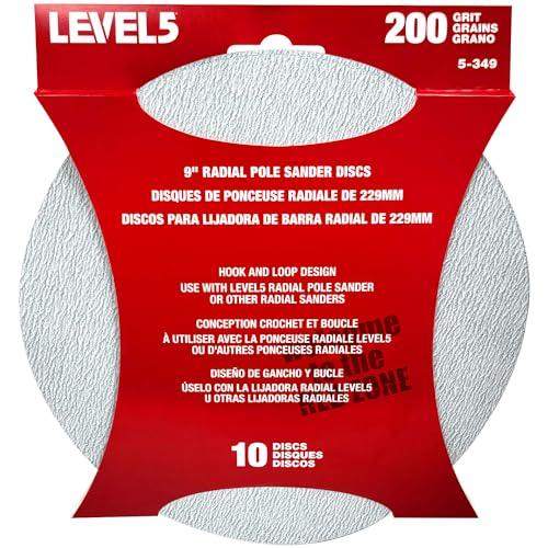 LEVEL5 200 Grit 9" Radial Drywall Radial Sander Disc - 10 Pack | 5-349