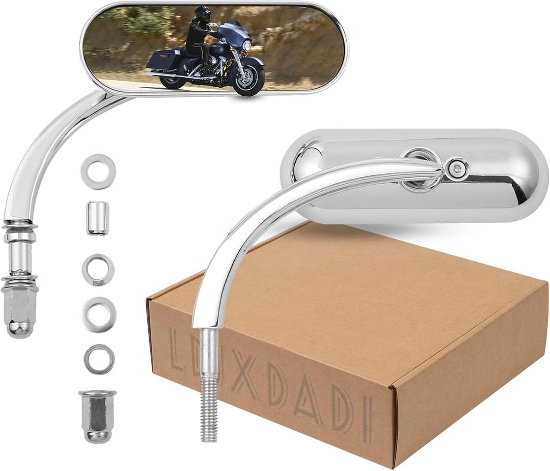 Chrome Sportster Mirrors Compatible with Street Glide Electra Glide Softail Dyna 1982-2019 2020 2021 2022 2023