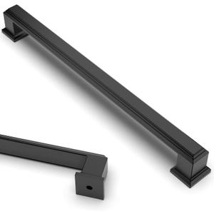 Asidrama 10 Pack 7.5 Inch(192mm) Matte Black Kitchen Cabinet Handles Cabinet Pulls Kitchen Cabinet Hardware for Cupboard Drawer Pulls