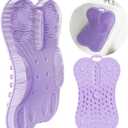 Back Scrubber Body Bath Cushion for Tub Bathtub with Back Lumbar Ergonomic Support, Silicone Extra Large Thick Soft Seat Pad Non-Slip Suction Cups, Relaxing Spa Exfloating Scrubber Mat Purple