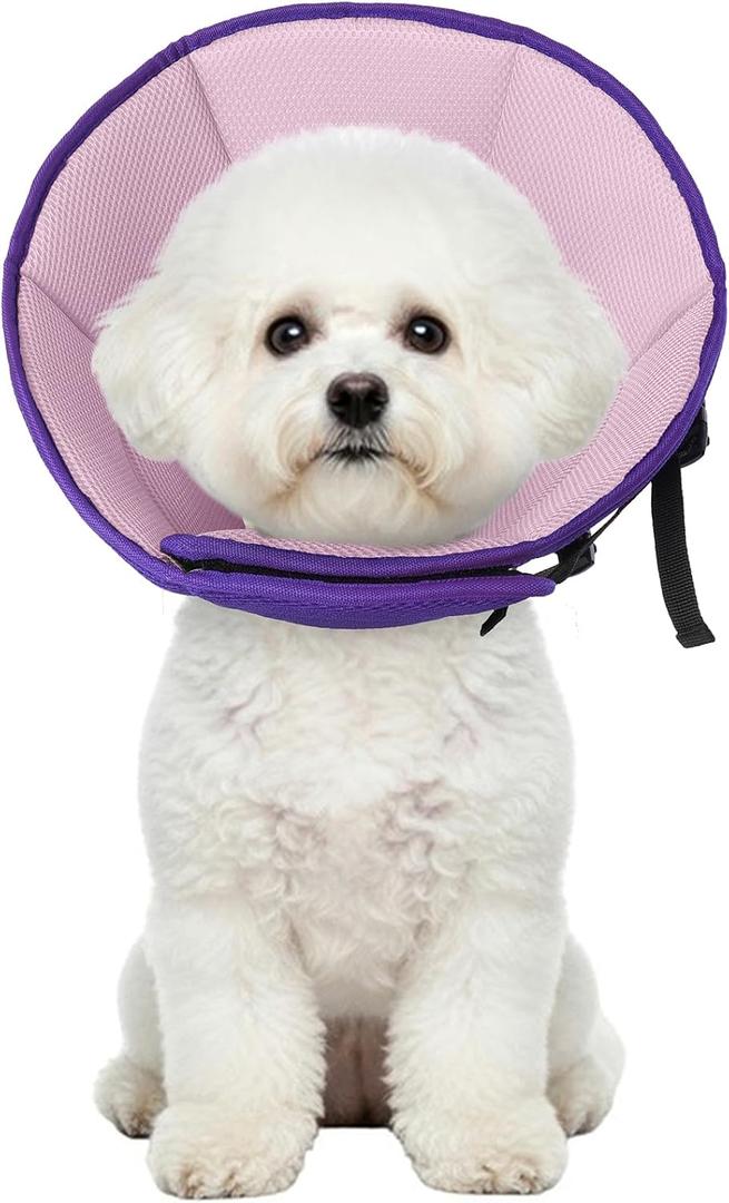 Dog Cone Collar Soft Cone for Medium Dogs After Surgery Adjustable Elizabethan Collar for Dogs to Stop Licking Wounds, Biting Stitches Professional Pet Recovery Cones E-Collar for Dog (Purple, M)