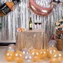 JYFLZQ Champagne Sequin Tablecloth - 50" x 50" Small Square Sparkly Glitter Metallic Table Cover Overlay, Perfect for Wedding, Birthday Party, Baby & Bridal Shower