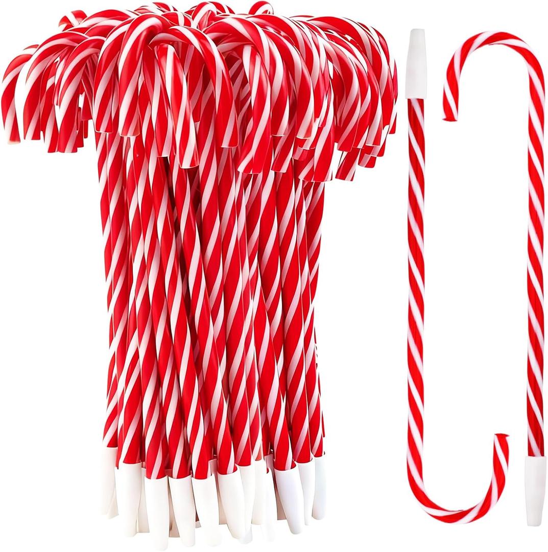 Coopay 144 Pieces Candy Cane Pens Christmas Pens with Black Ink for Christmas Holiday New Years Home Decor Party Gift, 7.5 Inches (Red & White Stripes)