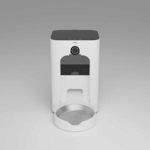 Automatic Cat Feeder with Surveillance Camera, Food Dispenser, White