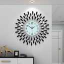 Large Wall Clock Non-Ticking Silent Modern Big Clocks Decorative Wall Clocks for Living Room Dining Room Bedroom Decor, Dia 23.6 Inch Black