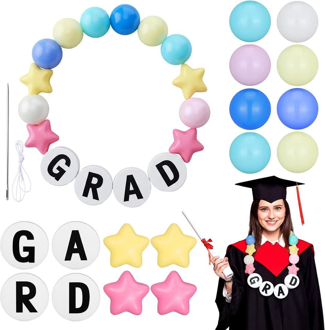 Suncalla Graduation Leis 2026 Giant DIY Friendship Bracelet Leis with Grad Letters Class of 2026 Graduation Necklace Accessories Gift for Woman Party Supplies