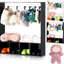 Simgoing 17cm Doll Clothes Closet with 13 Hangers Clothes Storage for Figures Wardrobe Furniture Accessories 17cm Doll Accessories Display Box Portable Storage for Dollhouse(Black)