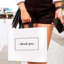 Thank You Merchandise Bags 50Pcs 10x12In White Thank You Bags Bulk - Extra Thick 3.1Mil Customer Bags for Small Business - Small Thank You Shopping Bags for Boutique with Handles