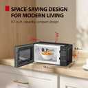 TOSHIBA Small Microwave Oven with 11 Power Levels, ChefDefrost, Sound On/Off & Eco Mode, 0.7 Cu Ft, 700W, Black, MM-EM07PA(BK)