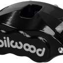 WILWOOD WIL120-10937-BK Brake Caliper, D52, 2 Piston, Forged Aluminum, Black Powder Coat, 12.190 in OD x 1.040 in Thick Rotor, 7.060 in Floating Mount
