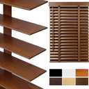 2" Slats Wood Blinds for Indoor Windows: Cordless Solid Wooden Blind&Shades
Paulownia Real Wood Horizontal Blinds for Home Interior Windows 22.5"WX48"H Brown
