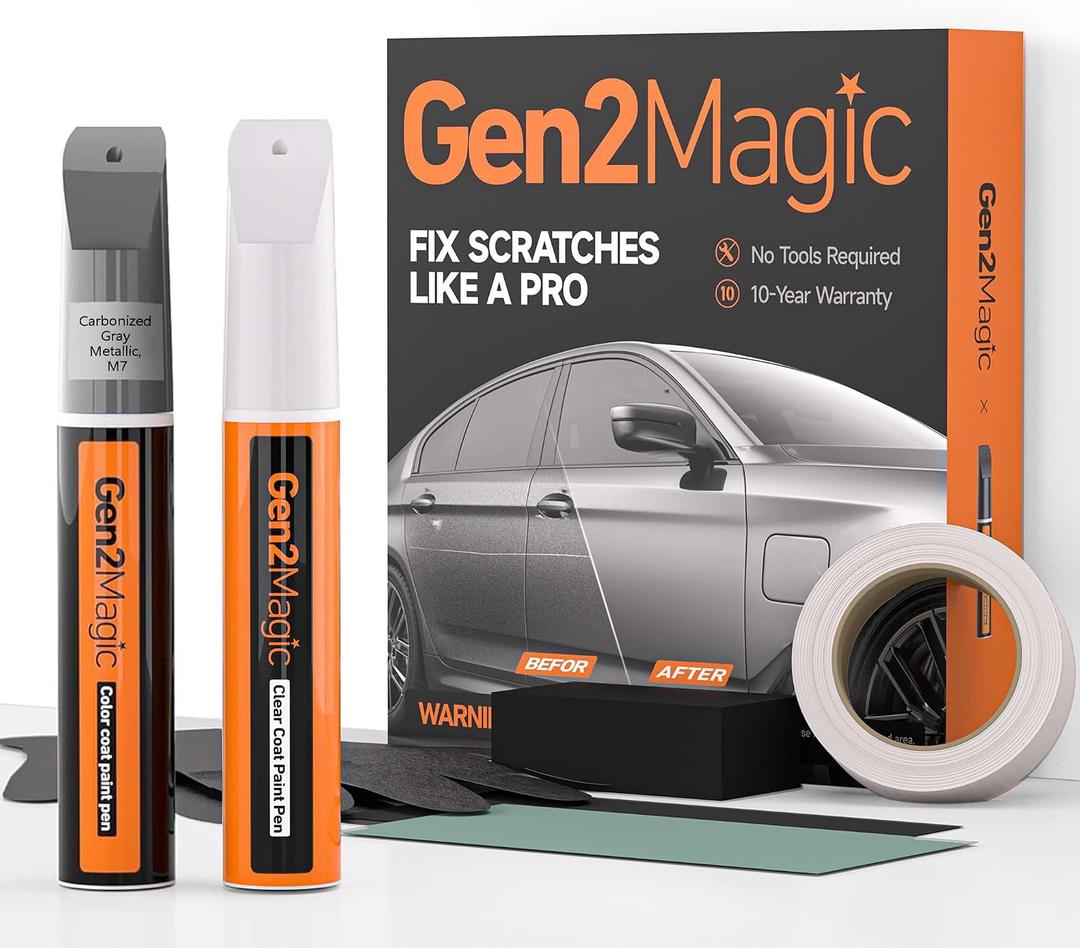 Carbonized Gray Metallic Touch Up Paint Pen Kit for Ford [Clear Coat Included], M7 Color Match for Scratches, Rock Chips, Bumper Dings, Easy Scratch Repair & Rust Remover for Ford Owners