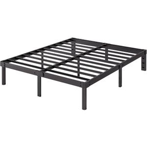 Full Size Bed Frame 14 Inch Metal Bed Frames Full No Box Spring Needed Heavy Duty Easy Assembly Noise Free 4003-14B