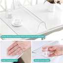 24x48 Inch New Clear Plastic Table Cover Protector Pad Transparent Dining Room Tablecloth 1.5mm Thick Office Desk Blotter Mat Vinyl Table Pad Protector Mat Glass Wooden Countertop Easy Clean