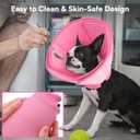 Queenmore Soft Dog Cone Collar,Comfortable Dog Cones for Medium Dogs/Cats to Stop Licking After Surgery,Comfy Cone for Dogs, Neuter Recovery Ecollars of Shame Alternatives,Pink, M