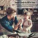 Walfos Silicone Whisk,Stainless Steel Wire Whisk Set of 3 -Heat Resistant 480F Kitchen Whisks for Non-stick Cookware,Balloon Egg Beater Perfect for Blending,Whisking,Beating,Frothing & Stirring,Black (7+9+11 in Black)