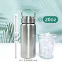CDJ 20oz Uninsulated Single Wall Stainless Steel Water Bottle, Reusable Metal Water Bottle for Sports, Leakproof and Durable, Perfect for Hiking, Gym, Picnics, and Outdoor Activities