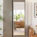 Brisafe 59"x20" Magnetic Wall Mirror, Full Length Mirror with Tool-Free Installation, Shatterproof Nano Glass, Ultra Clear, Frameless Design for Bedroom, Closet, Door, Gym Silver