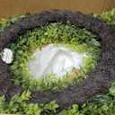 24-26 Inch Large Boxwood Wreath Spring Summer with Sash Artificial Green Wreaths for Front Door Farmhouse Wedding Window Hanging Wall All Year Round Indoor & Outdoor St Patrick's Day Decor