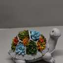 Nacome Solar Garden Outdoor Statues Turtle with Succulent and 7 LED Lights - Lawn Decor Tortoise Statue for Patio, Balcony, Yard Ornament - Unique Housewarming Gifts