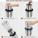 Secura Electric Coffee Grinder and Spice Grinder with 2 Stainless Steel Blades Removable Bowls