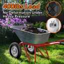 RONPOW 4.80/4.00-8 Flat Free Wheelbarrow Tire and Wheel, 16" Solid Puncture Proof Replacement Tires with 5/8" & 3/4" Bearings, 400Lbs Load, Universal Fit for Garden, Farm & Construction, 2Pack Silver