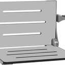 Seachrome Silhouette Comfort Folding Shower Bench Seat with Arms, Grey Seat with Silver Frame (SHAFAR-185155-PGS-S-SL-Sl)