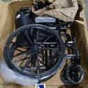 Drive Medical SSP220DDA-ELR Silver Sport 2 Full-Reclining Transport Wheelchair with Detachable Desk Arms and Swing-Away Elevating Leg Rest, Black (20 Inch (Pack of 1))