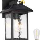 Solar Wall Lanterns Outdoor Motion Sensor, Solar Powered Porch Light Fixture, Waterproof Dusk to Dawn Outdoor Wall Sconce Lantern Lamp for Garage Shed Barn Yard Garden Front Door