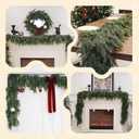9FT Christmas Cedar Garland Artificial Real Touch Thickness Realistic Greenery Pine Garland for Mantle Fireplace Outdoor Indoor Christmas Decorations