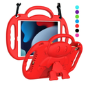 Kids Case for iPad 9th/8th/7th Generation (10.2 inch, 2021/2020/2019), iPad 10.2" Kidproof Case with Shoulder Strap Handle Stand for Apple iPad 7/8/9 Gen, Red