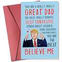 Pack of 2 Pawzity Fathers Day Card - Funny Dad Cards for Fathers Day from Daughter, Son, Kids - Happy Humorous Birthday Cards for Dad, Daddy - Single 5.3''x 8'' Folded Card with Red Envelope