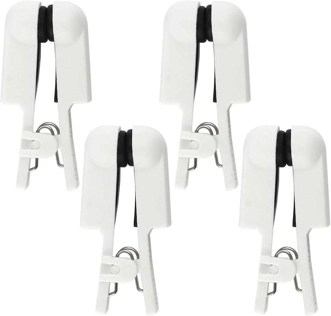 Ear Clip Electrode Double, 4PCS Sided Rubber Head Comfortable, Universal Compatibility(White)